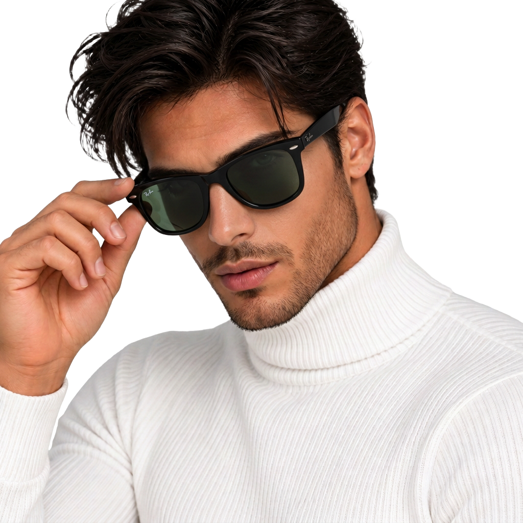 דוגמן עם Ray-Ban Wayfarer Classic